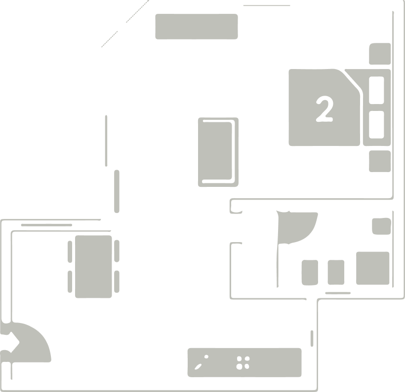 Planimetria indicativa dell'appartamento Vista Corte
